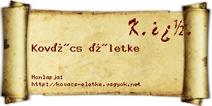 Kovács Életke névjegykártya
